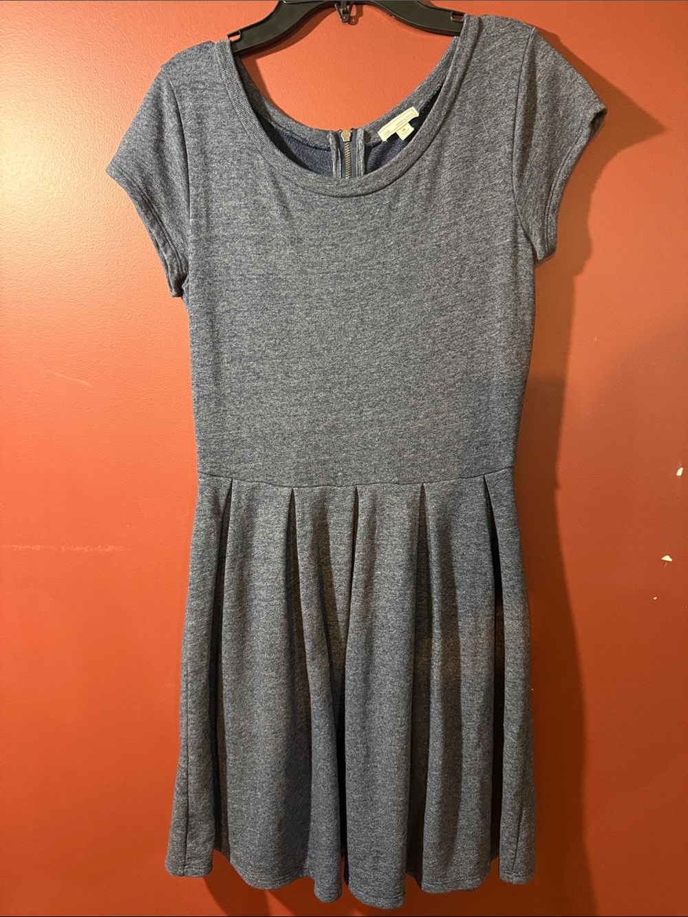 GAP Navy Heather Short Sleeve Scoop-Neck Dress